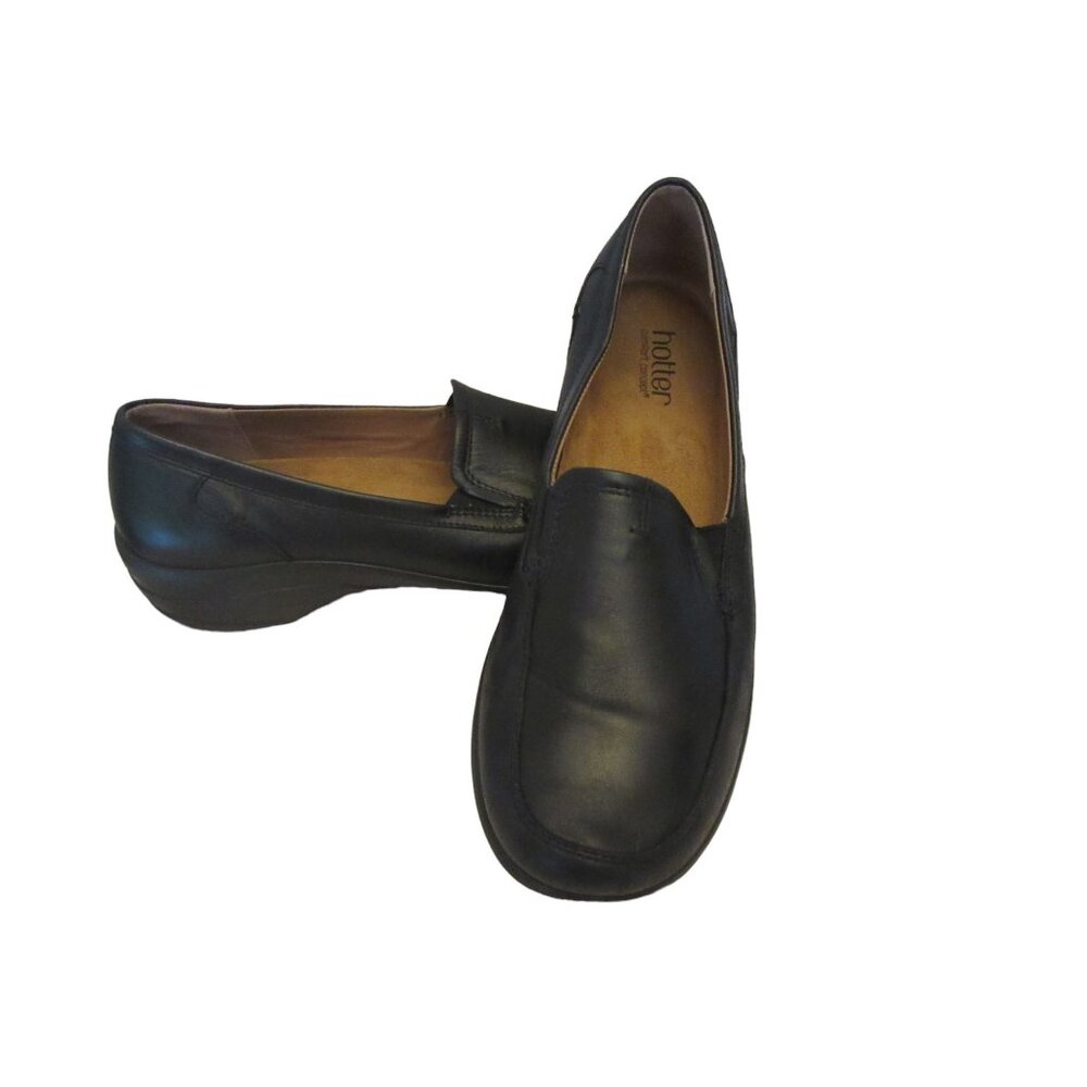 Great Pair of Hotter of England Black Leather Cushioned Shoes in Sz 10 US